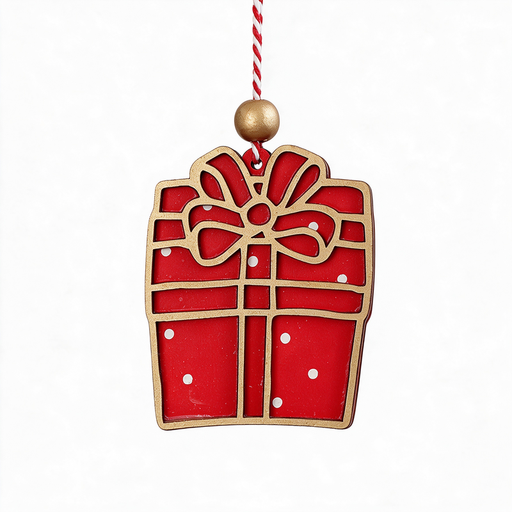 2PCs Engraved Wooden Christmas Gift Boxes Wooden Hanging Ornaments