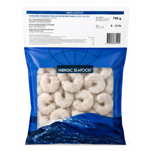 NORDIC Large Raw Peeled & Deveined Vannamei Prawns 700g