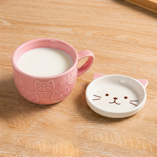 Mug en céramique Huacan avec motif de chat mignon, 300 ml