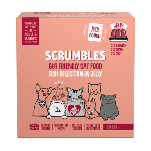 Scrumbles 猫用湿粮啫喱鱼类精选包 8x85g