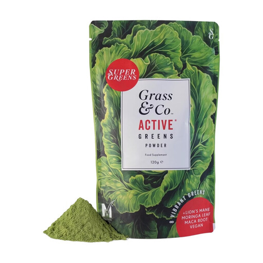 Grass & Co. ACTIVE Super Greens Daily Wellness Support Powder Apple & Ginger Flavour