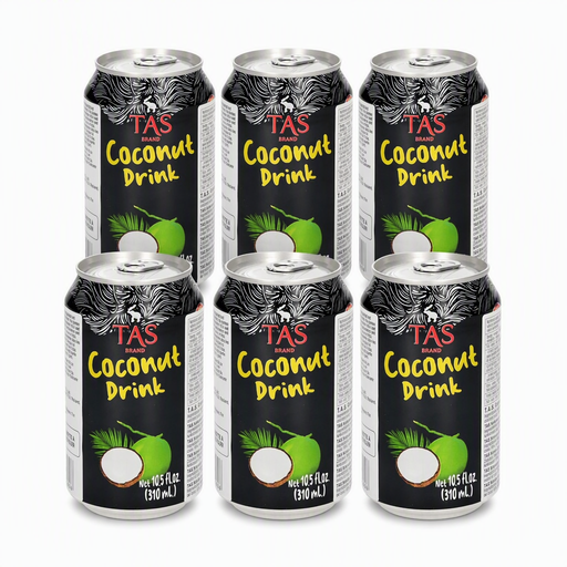 Pack of 6 TAS Black Coconut Drink in Can, 310 ml cans