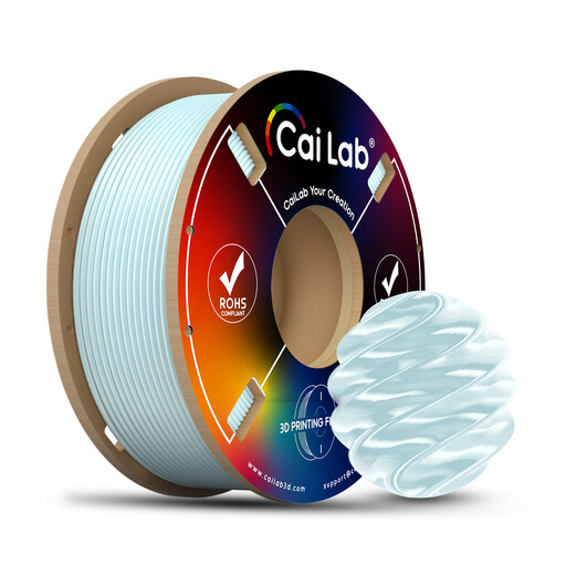 CAILAB PLA Silk 3D Printer Filament, Single Color - Cream Blue