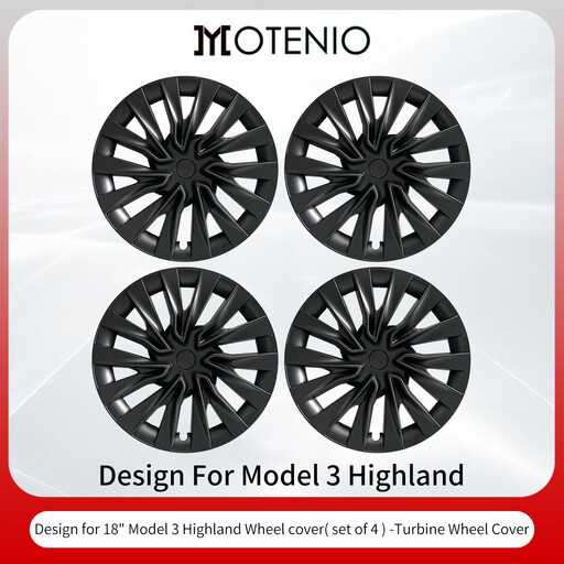 MOTENIO Tesla Model 3 Highland 18-inch turbine-style wheel covers