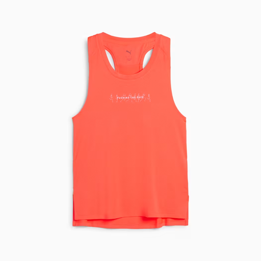 Puma Women's Run Graphic Mesh Singlet in Glowing Red