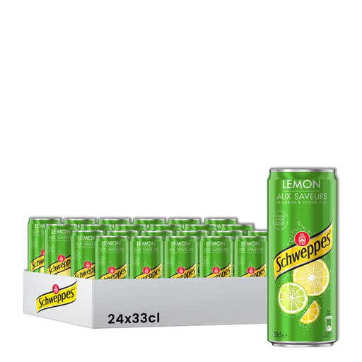 怡泉（SCHWEPPES）柠檬味苏打水 24x330ml 罐装组合装