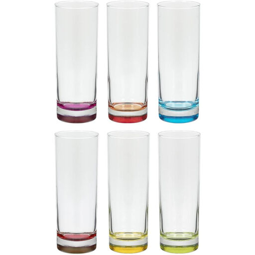 Secret de Gourmet Glass Set of 6 Colori'Eau Tall Tumblers