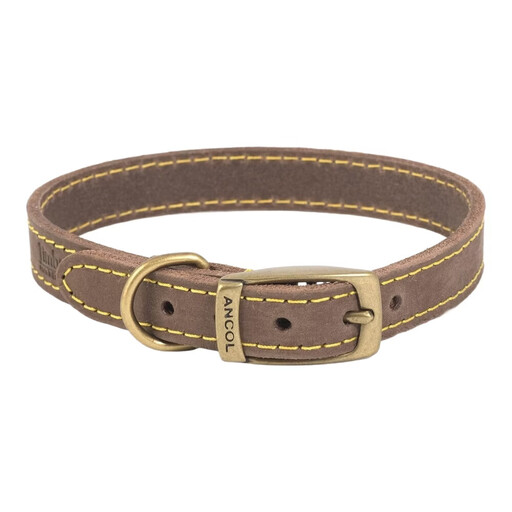 Ancol Timberwolf Leather Collar Sable