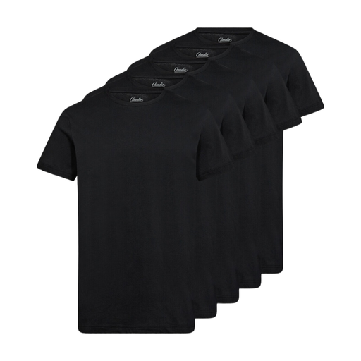 Claudio 5-pack t-shirt cotton Schwarz L