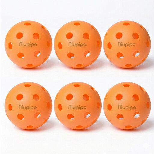NIUPIPO 6-Set Indoor Pickleball Set – High Quality & Durable, 74mm Diameter, TPE Material, Specifically Designed for Indoor Play