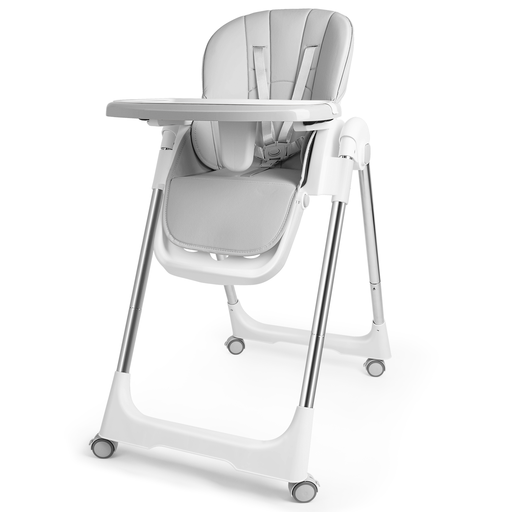 Chaise haute XINZI grise réglable et pliable