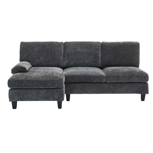 Graues L-förmiges 3-Sitzer Schlafsofa