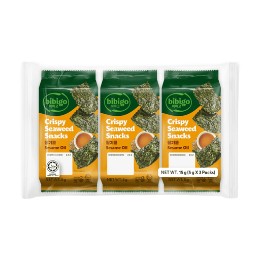 Bibigo Crispy Seaweed Snacks Sesame 5 g*3