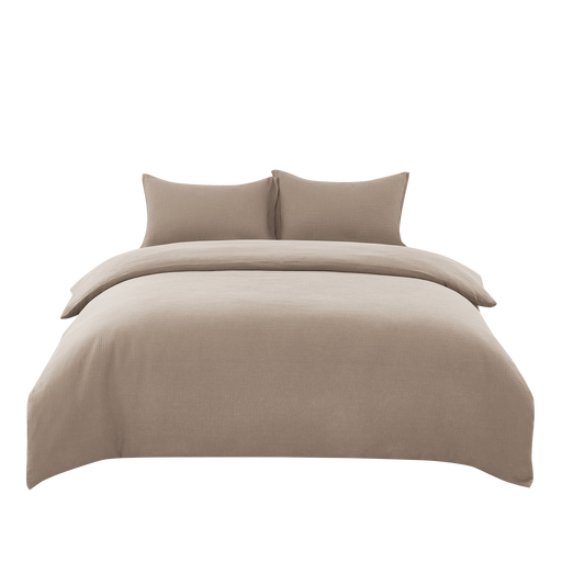 Khaki Cotton Double Gauze Duvet Cover Set