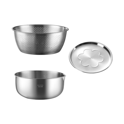 Maxcook Lot de 3 Bols à Mélanger en Acier Inoxydable 304