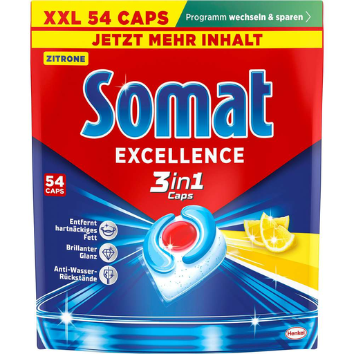 Somat Dishwasher Tablets, 3-in-1 Excellence Lemon