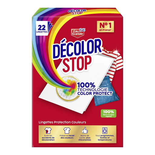 DECOLOR STOP Colour Protection Wipes, Anti-Dye Transfer, 22 Wipes