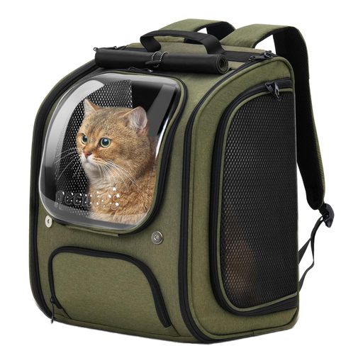 pecute Capsule Pet Backpack in Army Green