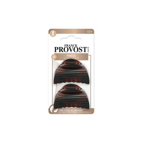 FRANCK PROVOST tortoiseshell brown hair clips, pack of 2