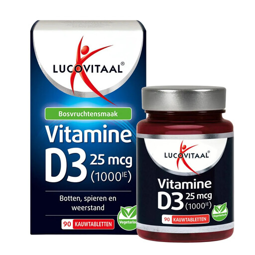 Lucovitaal Vitamine D3 25 mcg kauwtabletten