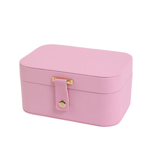 JORDAN&JUDY Multi-Layer Jewelry Box Small Earring Box Ring Storage Box Necklace Box Earring Jewelry Case - 2 Layer Pink