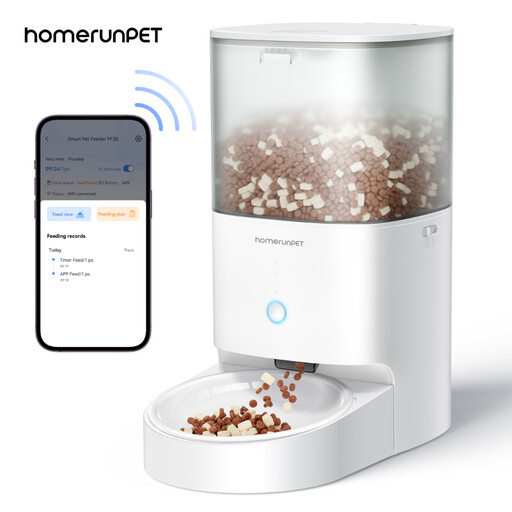 HOMCOM PF20 Automatic Pet Feeder with Ceramic Bowl