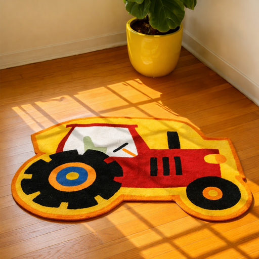 Premier Kids 100% Cotton, Hand-tufted, Tractor Rug, 100x70cm