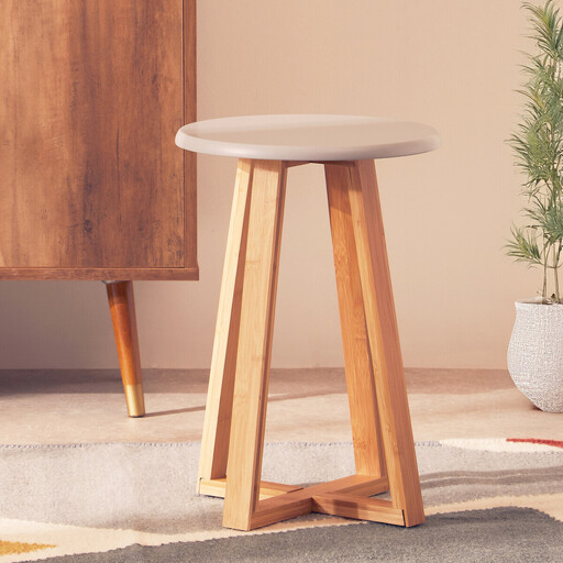 Premier Housewares Runder Hocker aus Bambus
