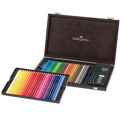 Faber-Castell Wooden Case Polychromos Colour Pencils Set of 48