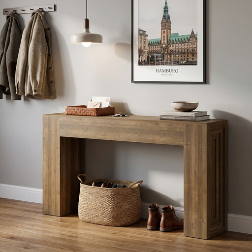 160 cm Long Console Table， Rectangular Entrance Hallway Table