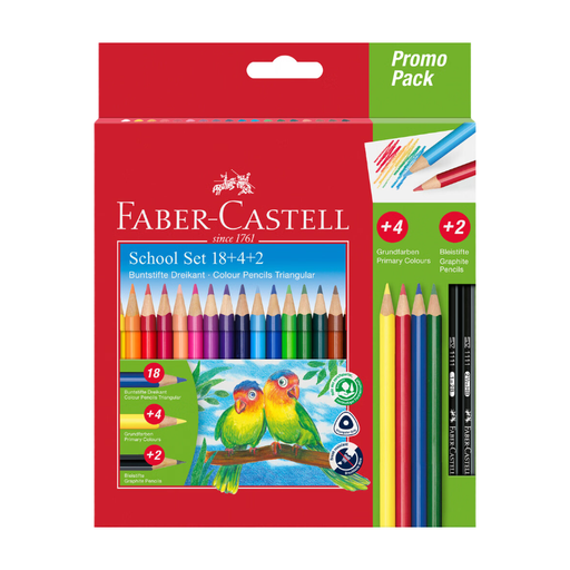 Faber-Castell Colour Pencil Triangular Promo Pack 18 + 4 + 2