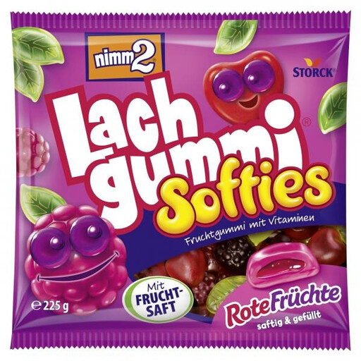 Nimm2 Soft Red Berries Filled Chewy Fruit Candies 225g