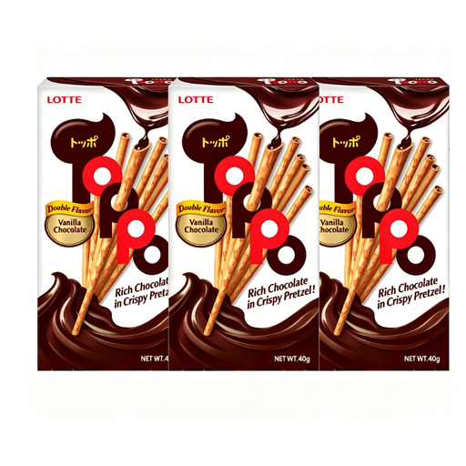 Lotte Toppo Biscuit Sticks with Vanilla Filling 40g x 3pcs