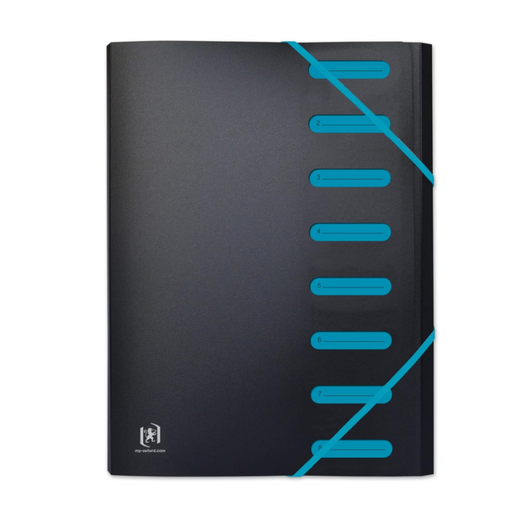 OXFORD Expandable Student A4 8-Compartment Organizer Polypropylene Cover Bicolour Black/Blue