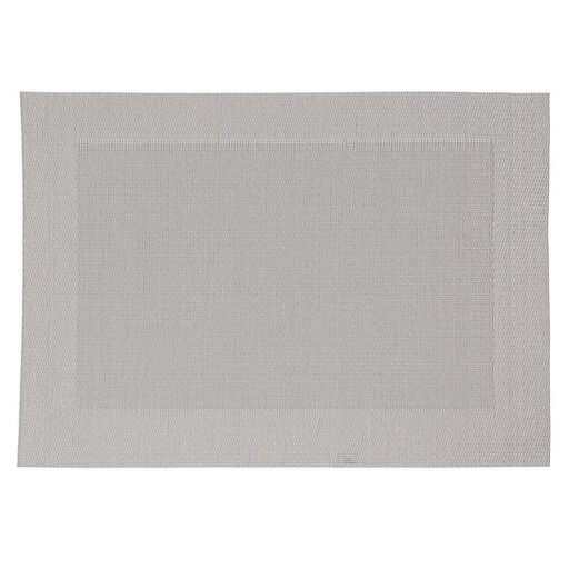 Rectangular placemat in textured grey polyester