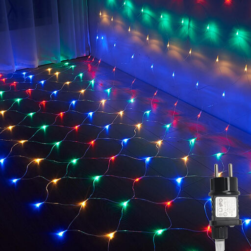 [ Clearance ]Yakimz LED Outdoor Light Net, 2x2m 200 LEDs Colorful Indoor Fairy Light, Waterproof, 8 Modes, for Bushes Garden Room Balcony