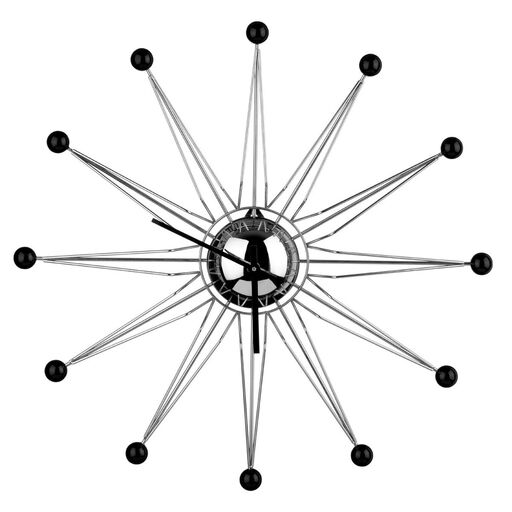 Premier Housewares Modern Artdeco Metal Spiked Wall Clock