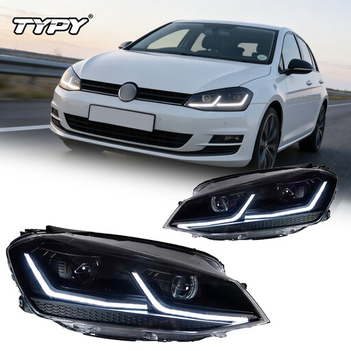 TYPY Set of 2 Car Styling LED Headlights for VW Golf 7 MK7 2013-2016 Golf 7 with DRL Dynamic Signal Head Lamp Projector and Automotive Accessories