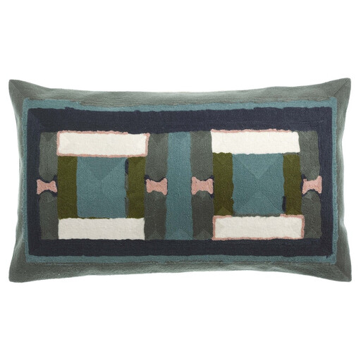 Housse de coussin brodée rectangulaire Taho