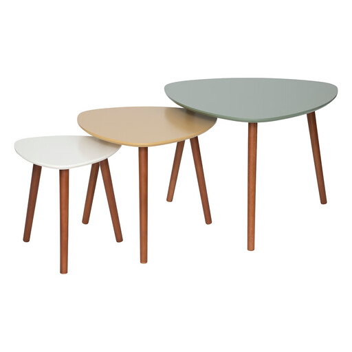 Atmosphera Mileo Nesting Coffee Tables Set - 3 pcs, Scandinavian Design