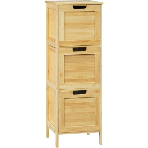 EUGAD schmaler Bambus-Badschrank