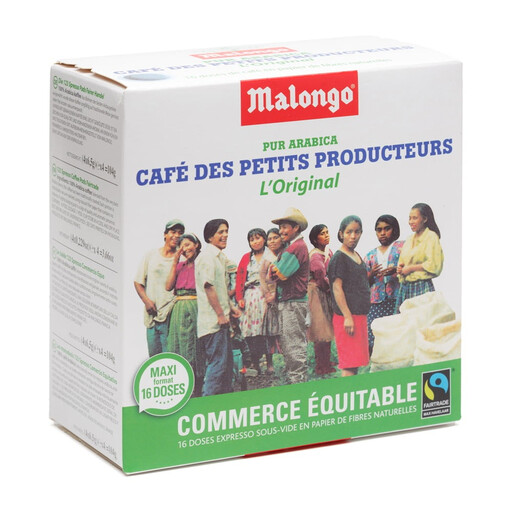 MALONGO Espresso ground coffee pods, pack of 16