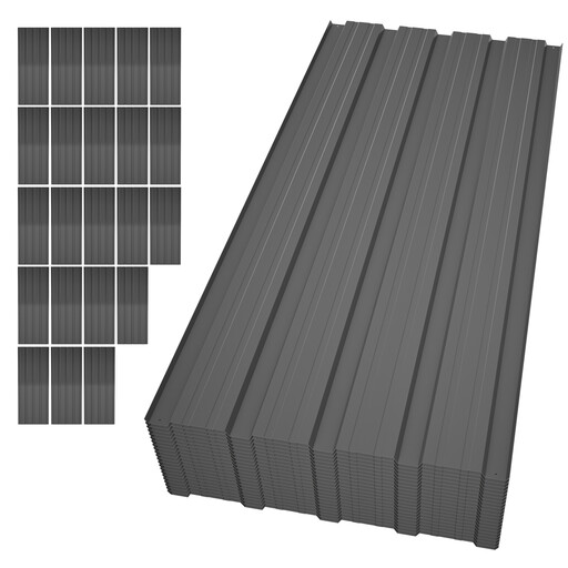 22-teiliges Trapezblech Set, grau