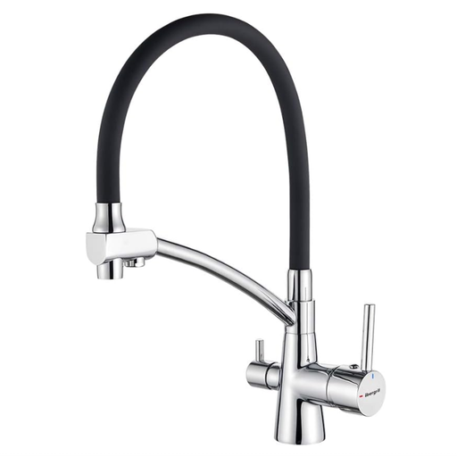 Ibergrif Black Kitchen Tap with Flexible Spout, 3 in 1 Sprayer