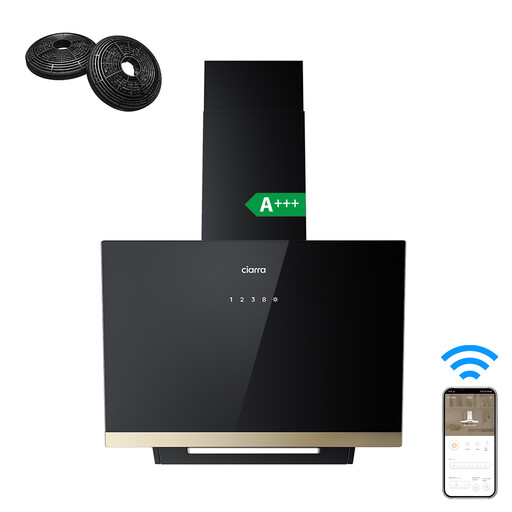 Ciarra Convection Headless Slanted Hood，Black Glass 60CM