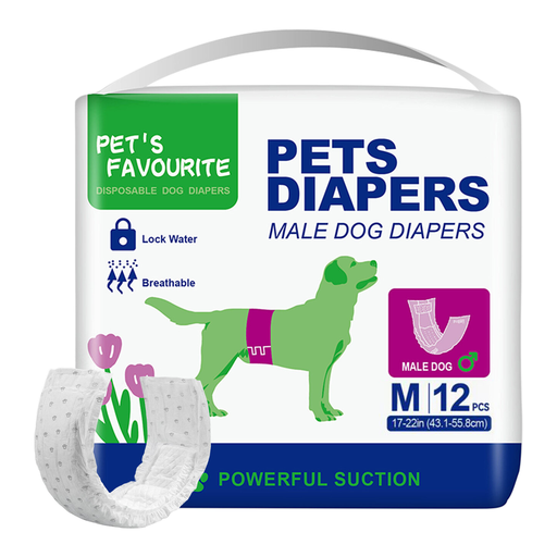 Dog Nappies Disposable Male Dog Diapers, Strong Absorption and Water Lock