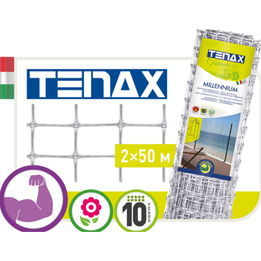 TENAX Millennium Plastic Fencing - 2x50m, Silver