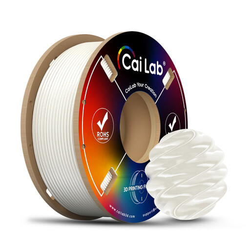 CaiLab PLA Silk 3D Printer Filament, Single Color - Pearl White