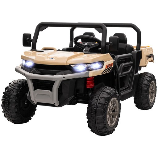 HOMCOM 2-Seater Ride-On UTV in yellow