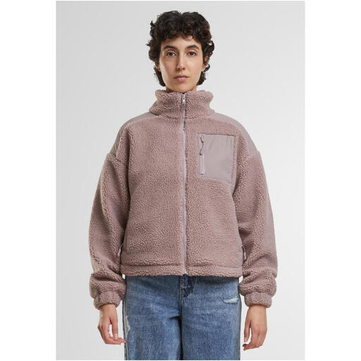Urban Classics Ladies Sherpa Mix Jacket in duskrose